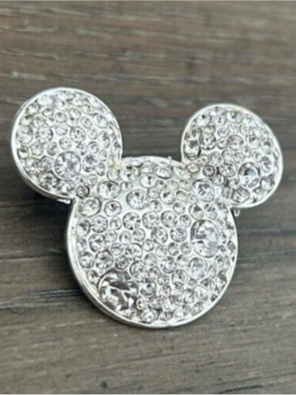 Disney Mickey Crystal Silver Tone Pendant / Broach